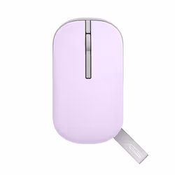 ASUS Marshmallow Mouse MD100, Ambidextre, Optique, RF sans fil + Bluetooth, 1600 DPI, Lilas