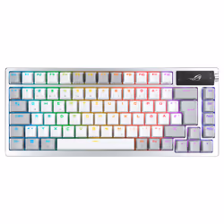 ASUS ROG Azoth White, 75%, USB + RF Wireless + Bluetooth, Clavier mécanique, QWERTZ, LED RGB, Blanc