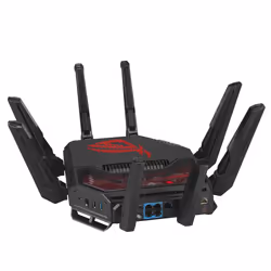ASUS ROG Rapture GT-BE19000 routeur sans fil Multi-Gigabit Ethernet Tri-bande (2,4 GHz / 5 GHz / 6 GHz) Noir, Rouge - Vue supplémentaire 8