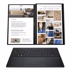 ASUS Zenbook Duo UX8406MA-QL114W Intel Core Ultra 5 125H Hybride (2-en-1) 35,6 cm (14") Écran tactile WUXGA 16 Go LPDDR5x-SDRAM 512 Go SSD Wi-Fi 6E (802.11ax) Windows 11 Home Allemand Gris