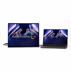 ASUS ZenScreen Fold OLED MQ17QH, 43,9 cm (17.3"), 2560 x 1920 pixels, Quad HD, OLED, 0,2 ms, Argent