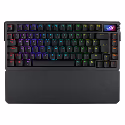 ASUS ROG Azoth Extreme, Avec fil &sans fil, USB + RF Wireless + Bluetooth, Clavier mécanique, QWERTZ, LED RGB, Noir