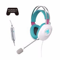 ASUS TUF Gaming H1 Gen II Hatsune Miku Edition, Avec fil, Jouer, 20 - 20000 Hz, 297 g, Casque, Rose, Turquoise, Blanc