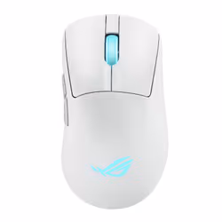 ASUS ROG Keris II Origin WHT, Droitier, Optique, RF Wireless + Bluetooth + USB Type-A, 42000 DPI, Blanc