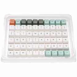 Ducky DCA132-USDINMDPH1, Capuchon de clavier, Téréphtalate de polybutylène (pbt0, Corail, Vert foncé, Couleur menthe, Blanc