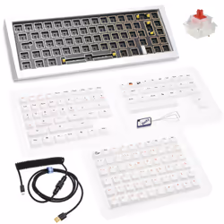 Ducky Outlaw 65, 65%, Avec fil, USB, Clavier mécanique, LED RGB, Argent