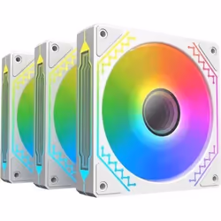 XIGMATEK - Starz Pro Arctic (Blanc) (Pack de 3) - Ventilateurs 3x120mm A-RGB pour boitier PC
