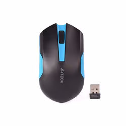 A4Tech G3-200N, Ambidextre, Optique, RF sans fil, 1000 DPI, Noir, Bleu