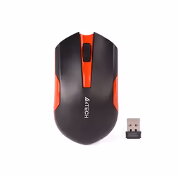 A4Tech G3-200N, Ambidextre, Optique, RF sans fil, 1000 DPI, Noir, Rouge