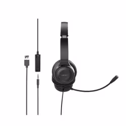 Acer AHW154 Casque Avec fil À la main Bureau/Centre d'appels USB Type-A Noir - Vue supplémentaire 4