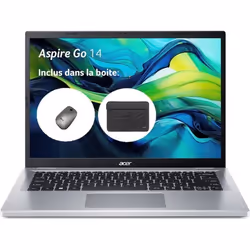 ACER Aspire Go 14 AG14-31P-33YHOrdinateur Portable 14 WUXGA IPSPC Portable Intel Core i3-N305RAM 8 GoSSD 512 GoIntel UHD G