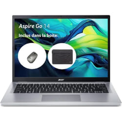 ACER Aspire Go 14 AG14-31P-33YHOrdinateur Portable 14 WUXGA IPSPC Portable Intel Core i3-N305RAM 8 GoSSD 512 GoIntel UHD G