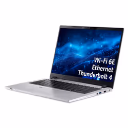 Acer TravelMate TMP214-56-TCO-58VG Intel Core 5 120U Ordinateur portable 35,6 cm (14") WUXGA 16 Go DDR5-SDRAM 512 Go SSD Wi-Fi 6E (802.11ax) Windows 11 Pro Argent Français - Vue supplémentaire 2