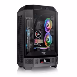 Thermaltake The Tower 300, Micro Tower, PC, Noir, micro ATX, Mini-ITX, SPCC, Verre trempé, 21 cm