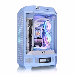 Thermaltake The Tower 300, Micro Tower, PC, Bleu, micro ATX, Mini-ITX, SPCC, Verre trempé, 21 cm
