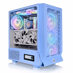 Thermaltake Ceres 330 TG, Midi Tower, PC, Bleu, ATX, EATX, micro ATX, Mini-ITX, SPCC, Verre trempé, 18,5 cm