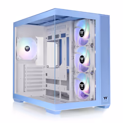 Thermaltake View 380 TG ARGB Hydrangea Blue, Midi Tower, PC, Bleu, ATX, micro ATX, Mini-ITX, SPCC, Verre trempé, Jouer