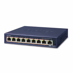 PLANET GSD-908HP, Non-géré, Gigabit Ethernet (10/100/1000), Connexion Ethernet, supportant l'alimentation via ce port (PoE)