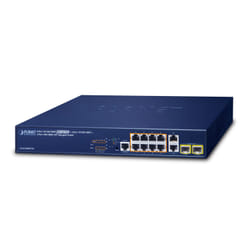 PLANET GS-4210-8P2T2S commutateur réseau Géré L2/L4 Gigabit Ethernet (10/100/1000) Connexion Ethernet, supportant l'alimentation via ce port (PoE) 1U Bleu