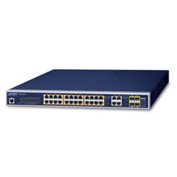 PLANET GS-4210-24P4C commutateur réseau Géré L2/L4 Gigabit Ethernet (10/100/1000) Connexion Ethernet, supportant l'alimentation via ce port (PoE) 1U Bleu