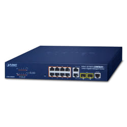PLANET FGSD-1008HPS commutateur réseau Géré Fast Ethernet (10/100) Connexion Ethernet, supportant l'alimentation via ce port (PoE) Bleu