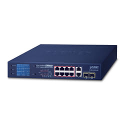 PLANET FGSD-1022VHP commutateur réseau Non-géré L2 Fast Ethernet (10/100) Connexion Ethernet, supportant l'alimentation via ce port (PoE) 1U Bleu
