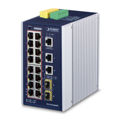 PLANET IGS-20160HPT commutateur réseau Géré L2/L3 Gigabit Ethernet (10/100/1000) Connexion Ethernet, supportant l'alimentation via ce port (PoE) Bleu, Blanc