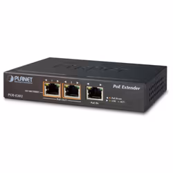 PLANET POE-E202, Émetteur et récepteur réseau, 100 m, 2 Mbit/s, Cat5, Cat5e, 10,100,1000 Mbit/s, Complète, Demi