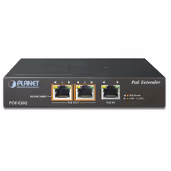PLANET POE-E202 prolongateur réseau Émetteur et récepteur réseau Noir 10, 100, 1000 Mbit/s