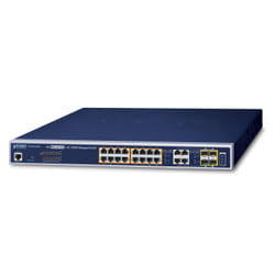 PLANET GS-4210-16P4C commutateur réseau Géré L2/L4 Gigabit Ethernet (10/100/1000) Connexion Ethernet, supportant l'alimentation via ce port (PoE) 1U Bleu