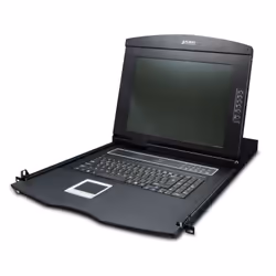 PLANET 17" 16-Port Combo VGA LCD, 1280 x 1024 pixels, SXGA, Grille de montage, 1U, Noir