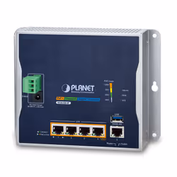 PLANET IP30 Industrial Wall-mount, Gigabit Ethernet, Bleu, Gris