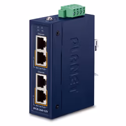 PLANET Industrial 2-port 10/100/1000T, Gigabit Ethernet (10/100/1000), Connexion Ethernet, supportant l'alimentation via ce p ...