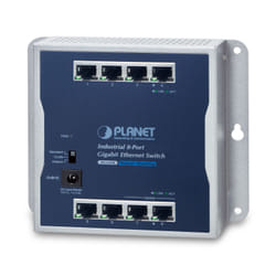 PLANET Industrial 8-Port Non-géré Bleu, Gris