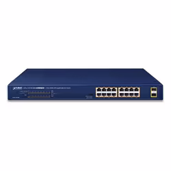 PLANET GSW-1820HP commutateur réseau Non-géré Gigabit Ethernet (10/100/1000) Connexion Ethernet, supportant l'alimentation via ce port (PoE) 1U Bleu