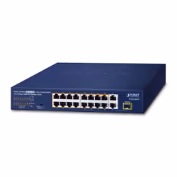 PLANET 16-Port 10/100TX 802.3at PoE, Non-géré, Fast Ethernet (10/100), Full duplex, Connexion Ethernet, supportant l'alimenta ...