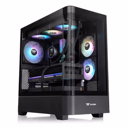 Thermaltake View 290 TG ARGB, Midi Tower, PC, Noir, ATX, micro ATX, Mini-ITX, SPCC, Verre trempé, 18 cm