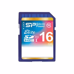 Silicon Power Elite UHS-I, 16GB, 16 Go, SDHC, Classe 10, 40 Mo/s, 25 Mo/s, Bleu