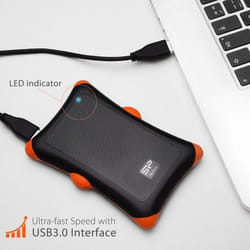 Silicon Power Armor A30 Boîtier disque dur/SSD Noir, Orange