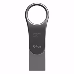 Silicon Power Mobile C80, 64 Go, USB Type-A / USB Type-C, 3.2 Gen 1 (3.1 Gen 1), Sans capuchon, 8 g, Titane