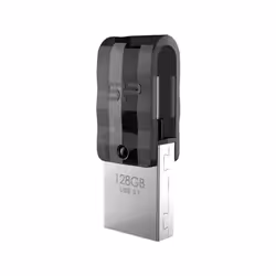 Silicon Power Mobile C31, 128 Go, USB Type-A / USB Type-C, 3.2 Gen 1 (3.1 Gen 1), Pivotant, 3,3 g, Noir, Gris, Argent