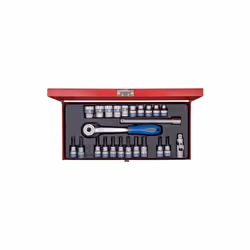 KING TONY - Coffret 3/8" 24pcs - 322606 - douilles Allen RENAULT Caractéristiques principales de ce produit : Coffret métalli ...