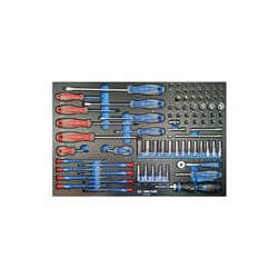Module mousse + pp 62 pièces 1/4 4-14mm 2235-2335-embouts+tournevis - King Tony