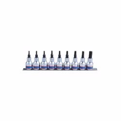 KING TONY - Rail de douilles 1/2 TORX® - 9 pièces Caractéristiques principales de ce produit : Douilles tournevis TORX®. Comp ...