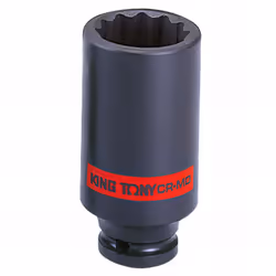 Pouce. 12 Pans. Chrome molybdenum. Finition phosphatée. D1 : 46 mm. D2 : 30 mm. L. 80 mm. l. 16 mm Douille : Douille à choc l ...
