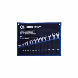 KING TONY - Trousse de 14 clés mixtes légères 6 à 19mm Caractéristiques principales de ce produit : Trousse en polyester. Fou ...