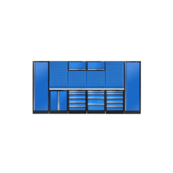 King Tony - Mobilier d'atelier complet (noir/bleu/bois) - 19 pièce
