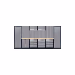 KING TONY - Mobilier d'atelier complet gris Composition de ce produit : 4 panneaux perforés. 2 plateaux bois 35mm d'épaisseur ...