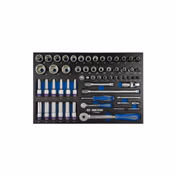 KING TONY - Module mousse + PP 60 pièces douilles 1/4 & 1/2 et accessoires Caractéristiques principales de ce produit : (485  ...
