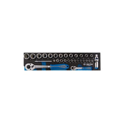 Module mousse + pp 30 pièces douilles 1/4 & 1/2 et accessoires - King Tony